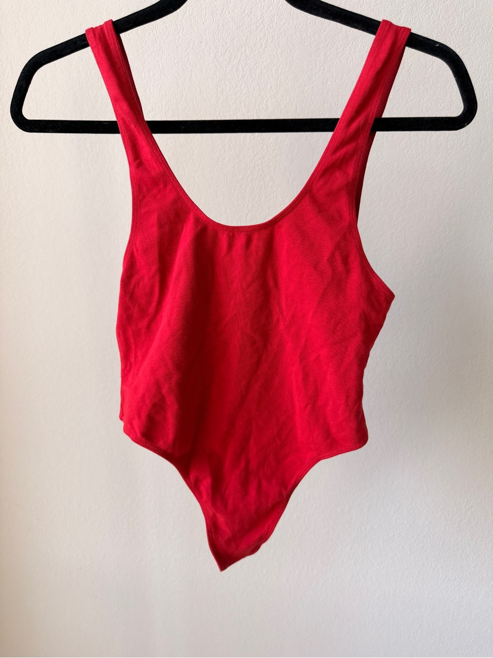 Los Angeles apparel Red Scoop Neck Bodysuit